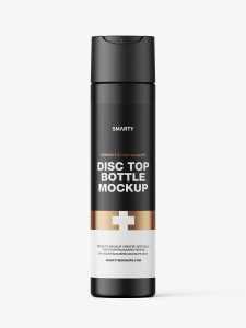 Matt wide disc cap bottle mockup