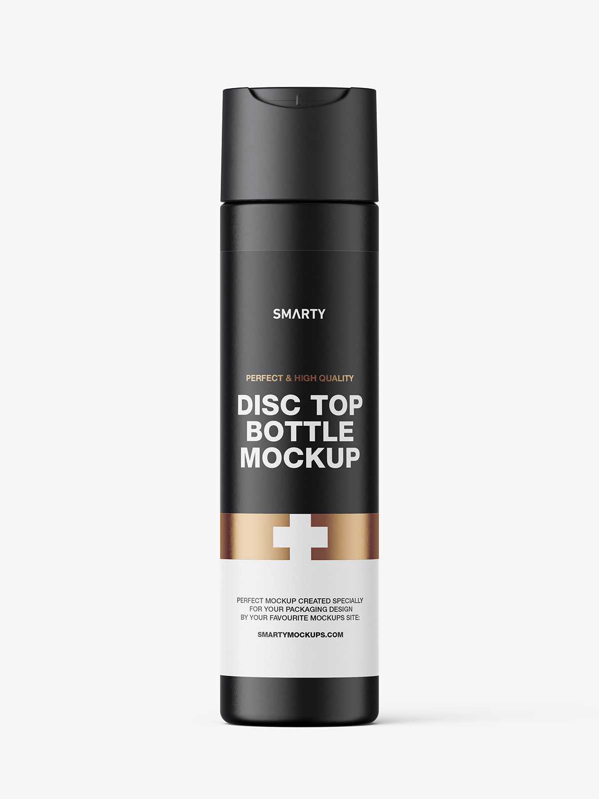 Matt wide disc cap bottle mockup