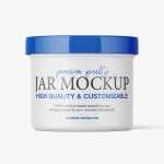 Matt wide-lid jar mockup