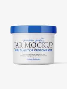 Matt wide-lid jar mockup