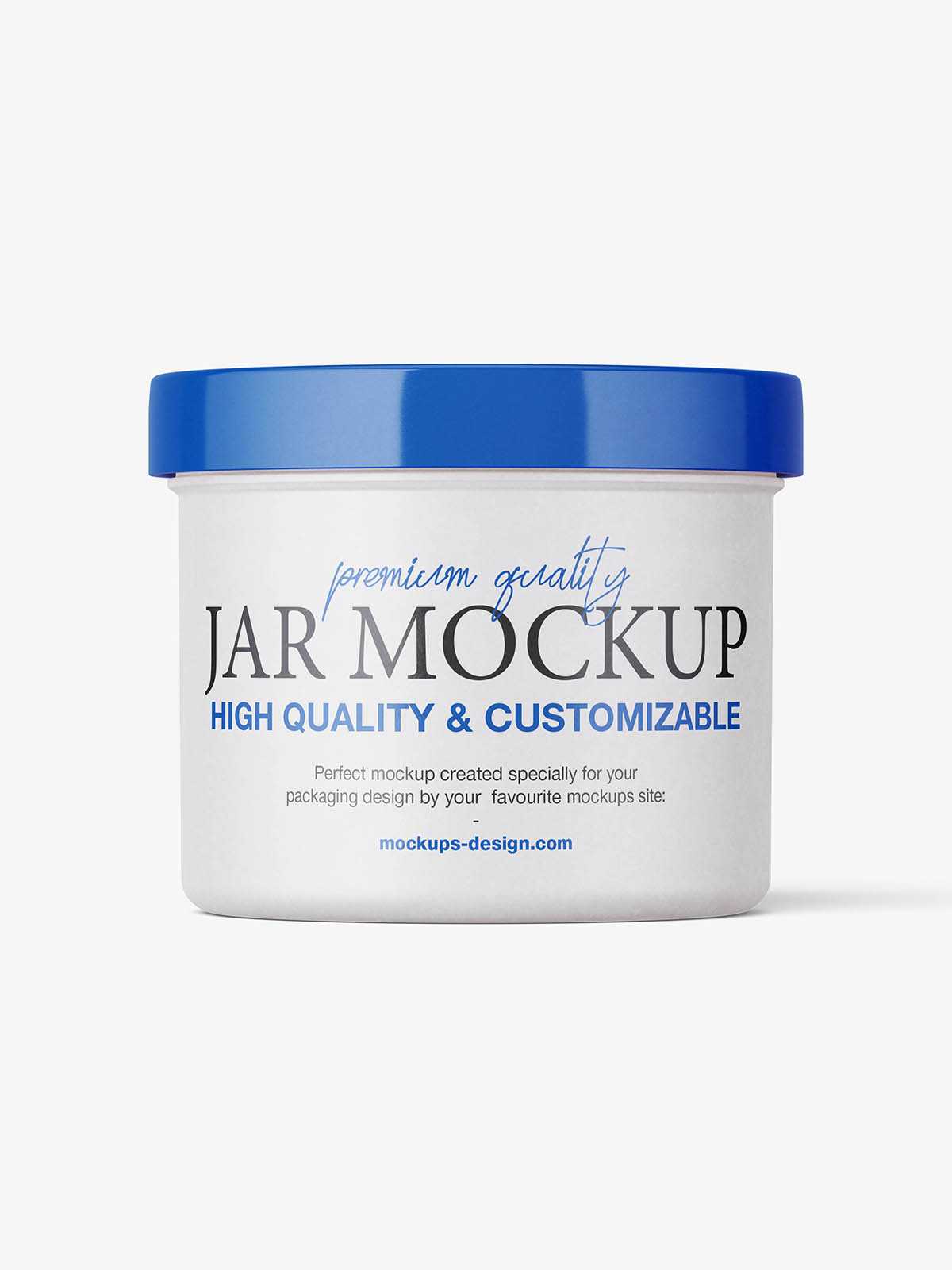 Matt wide-lid jar mockup
