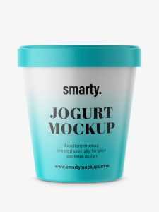 Matt yogurt mockup / front view