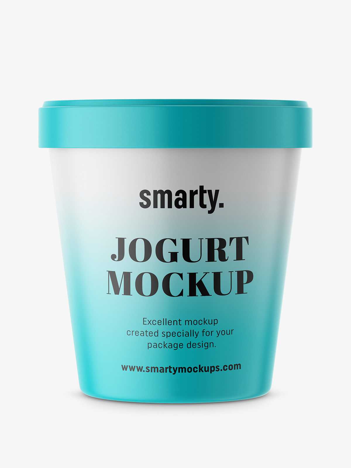Matt yogurt mockup / front view