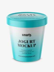 Matt yogurt mockup / top view