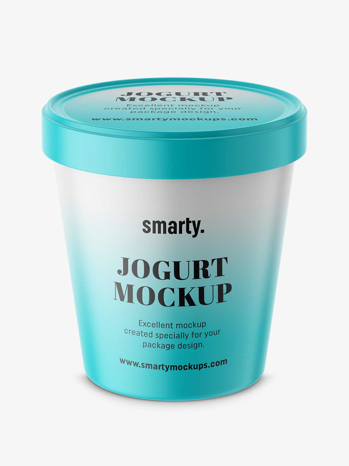 Matt yogurt mockup / top view