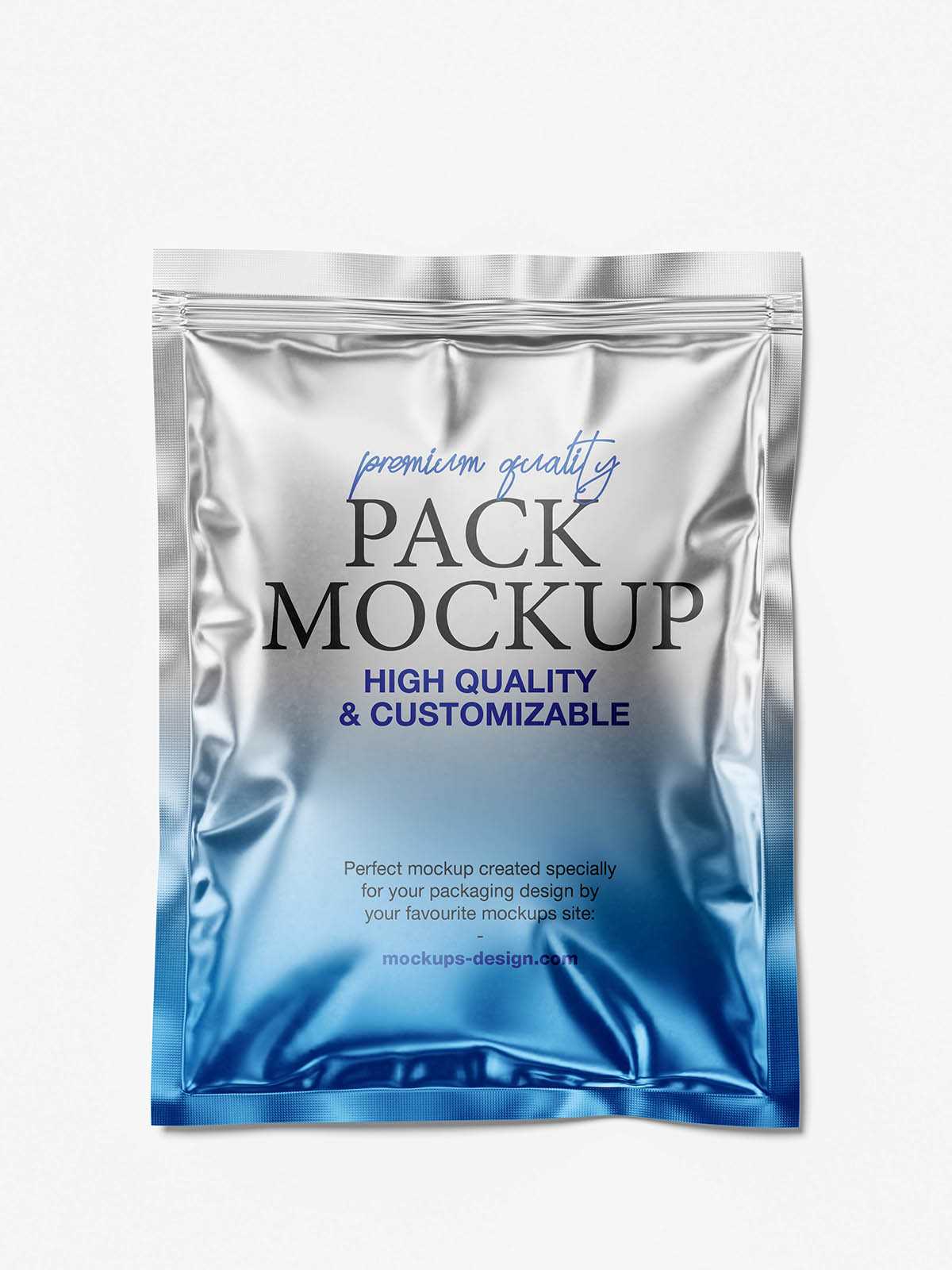 Matt zip-lock flat pouch mockup