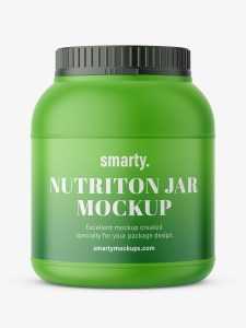 Matte nutrition jar mockup