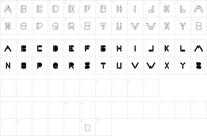 Mapa de caracteres da fonte Maximum Kilometer Font | 1001 Free Fonts