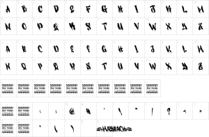 Mapa de caracteres da fonte Maybach Font | 1001 Free Fonts