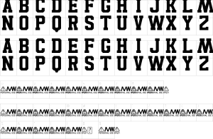 Mapa de caracteres da fonte Mazquest Font | 1001 Free Fonts