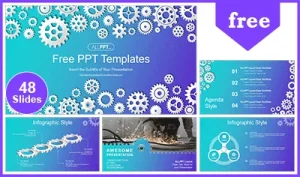 Mechanism System Gear PowerPoint Templates