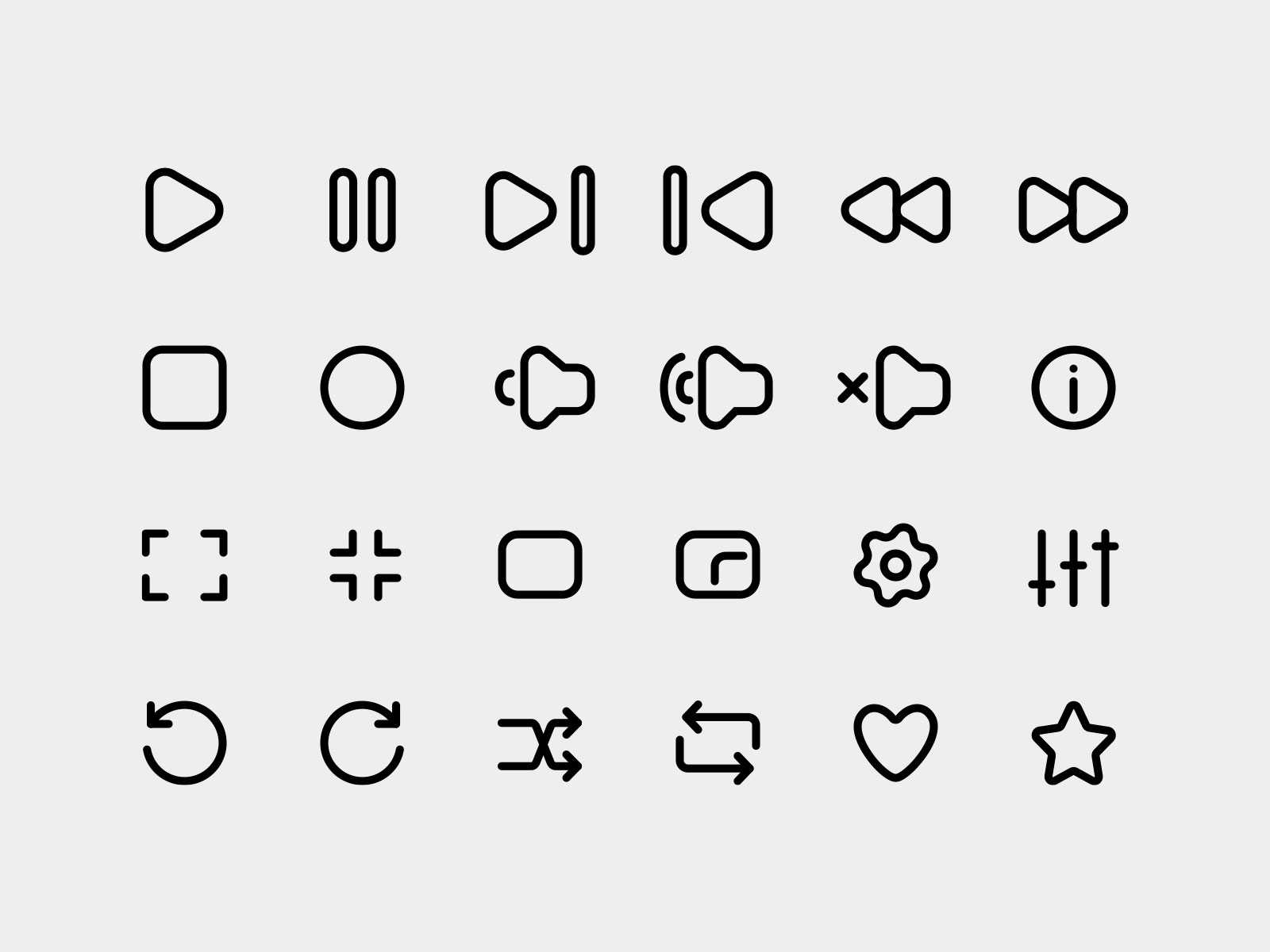 Media Player Icons