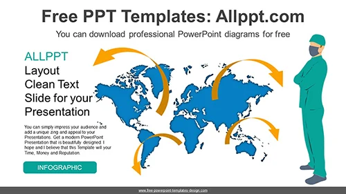 Medical World Map PowerPoint Diagram