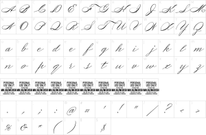 Mapa de caracteres da fonte Medish Script Font | 1001 Free Fonts