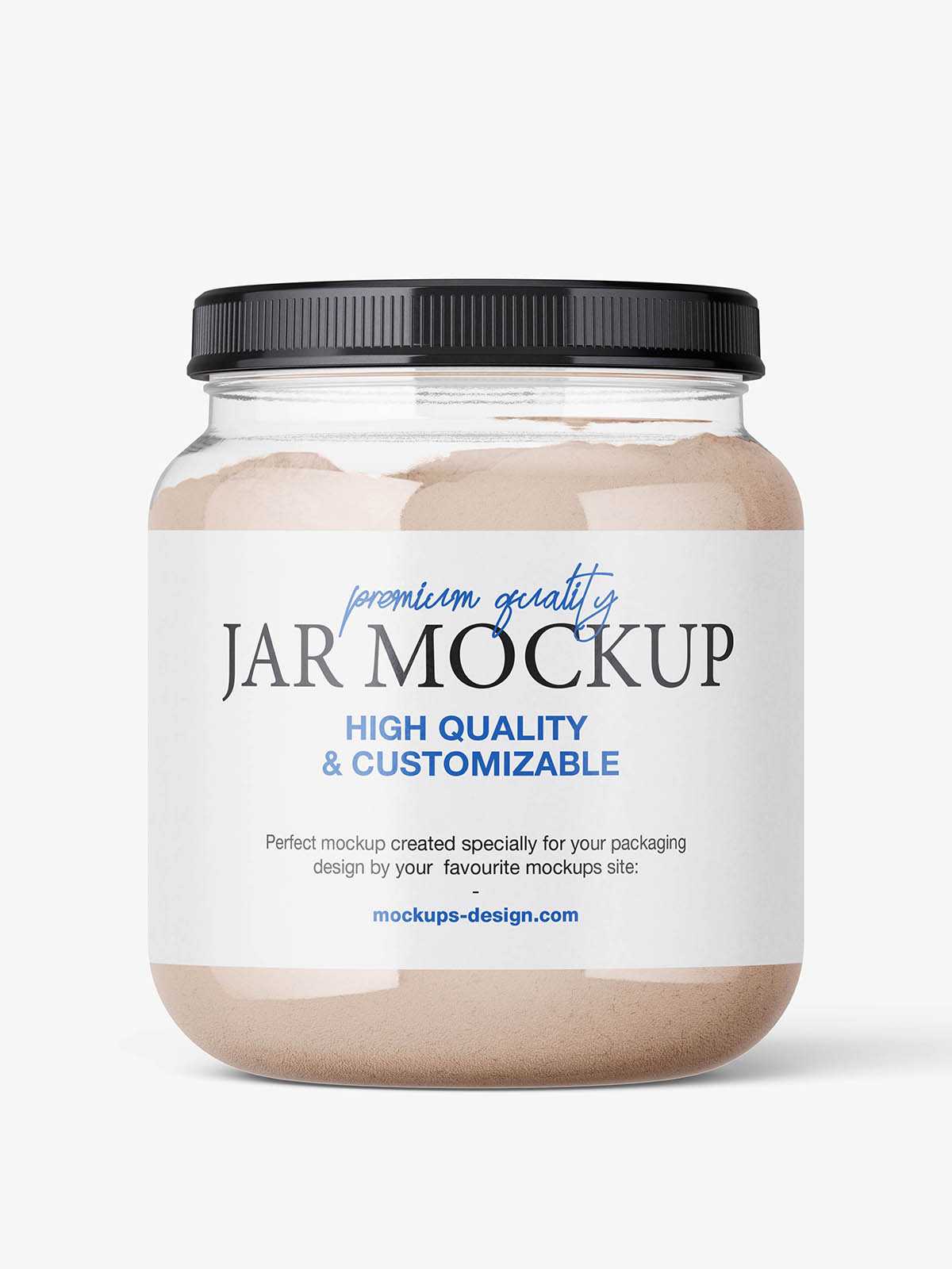 Medium clear supplement jar mockup