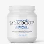 Medium glossy supplement jar mockup