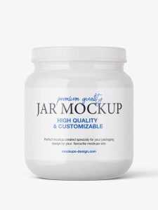 Medium glossy supplement jar mockup
