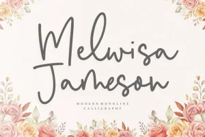 Melwisa Jameson Monoline Calligraphy Font