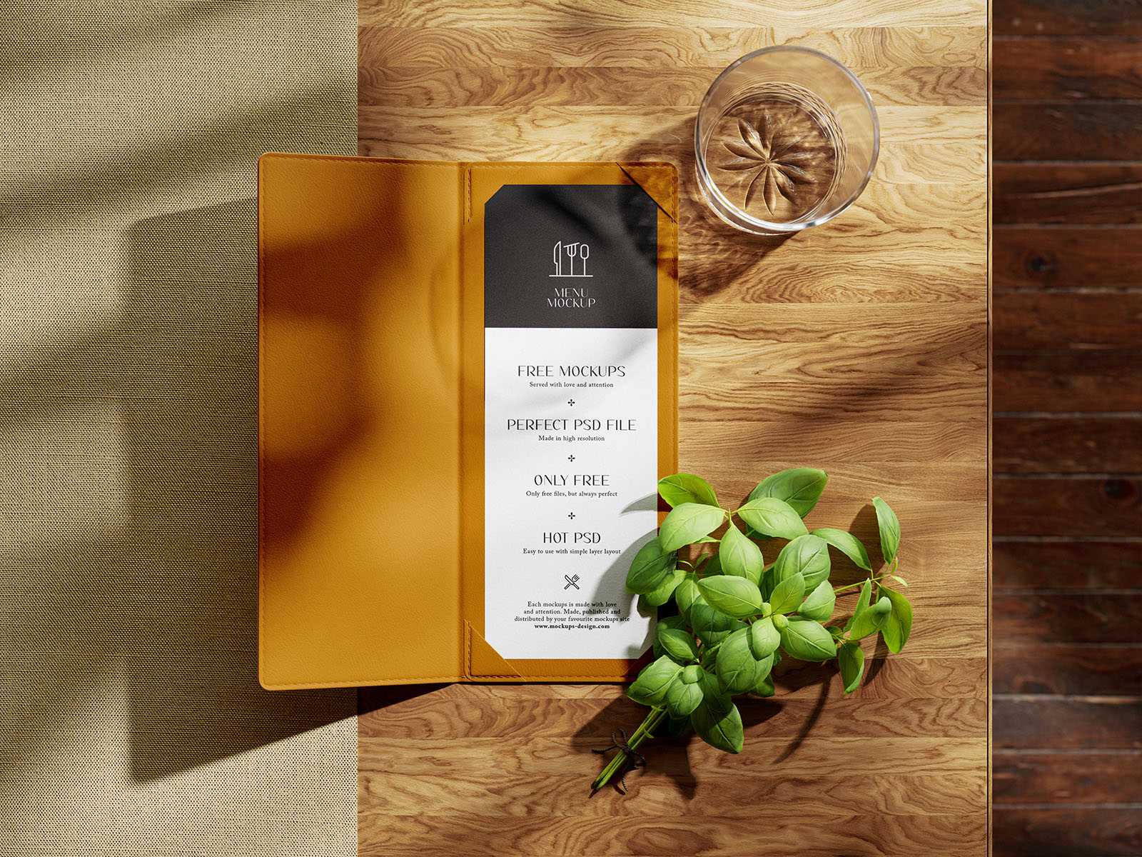 Menu cover mockup - Instant Download