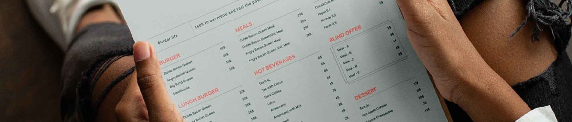 Menu in Hands Mockup