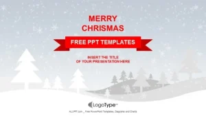 Merry Christmas with snowy winter PPT Templates