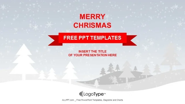 Merry Christmas with snowy winter PPT Templates
