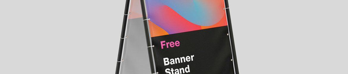 Metal banner stand mockup - Instant Download