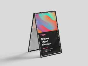 Metal banner stand mockup - Instant Download