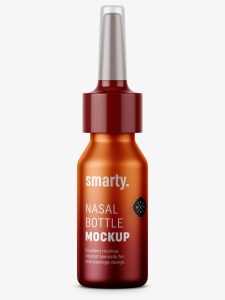 Metal nasal bottle mockup