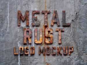 Metal Rust Logo Mockup
