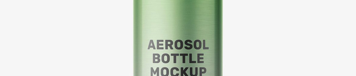Metallic aerosol bottle mockup / 300 ml