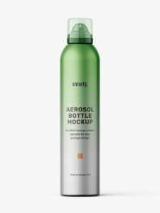 Metallic aerosol bottle mockup / 300 ml