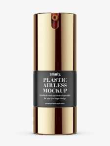 Metallic airless bottle mockup / 15 ml