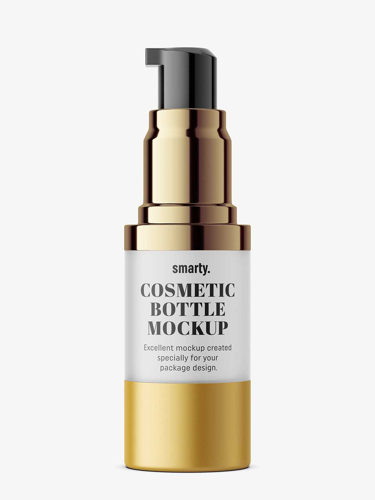 Metallic airless bottle mockup / 15 ml