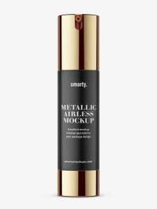Metallic airless bottle mockup / 50 ml