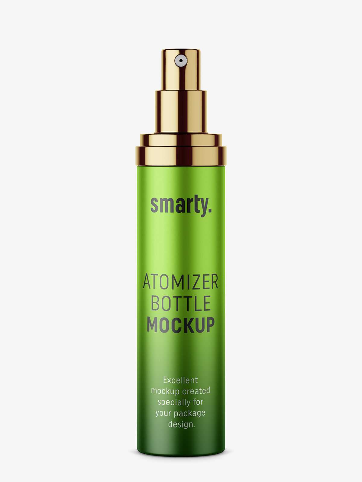 Metallic atomizer bottle mockup