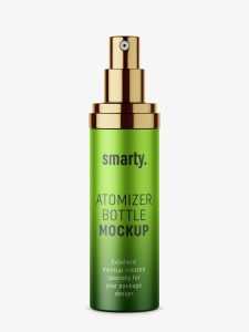 Metallic atomizer bottle mockup