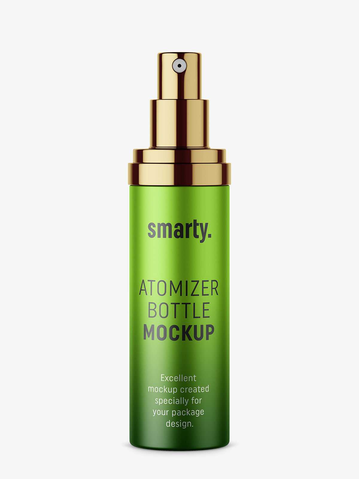 Metallic atomizer bottle mockup