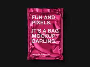 Metallic bag mockup