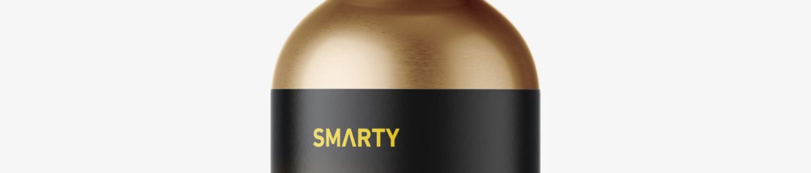 Metallic bottle with dropper mockup