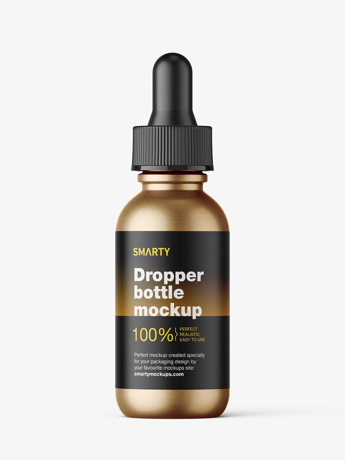 Metallic bottle with dropper mockup