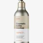 Metallic bottle with pump dispenser mockup - Free PSD Download Metallic bottle with pump dispenser mockup