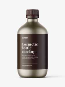 Metallic bottle with screw cap mockup