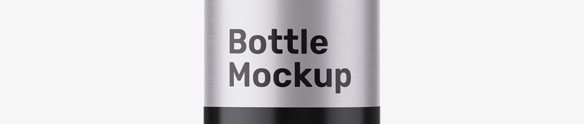 Metallic bottle with tampered lid mockup