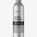 Metallic bottle with tampered lid mockup