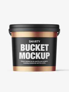 Metallic bucket mockup