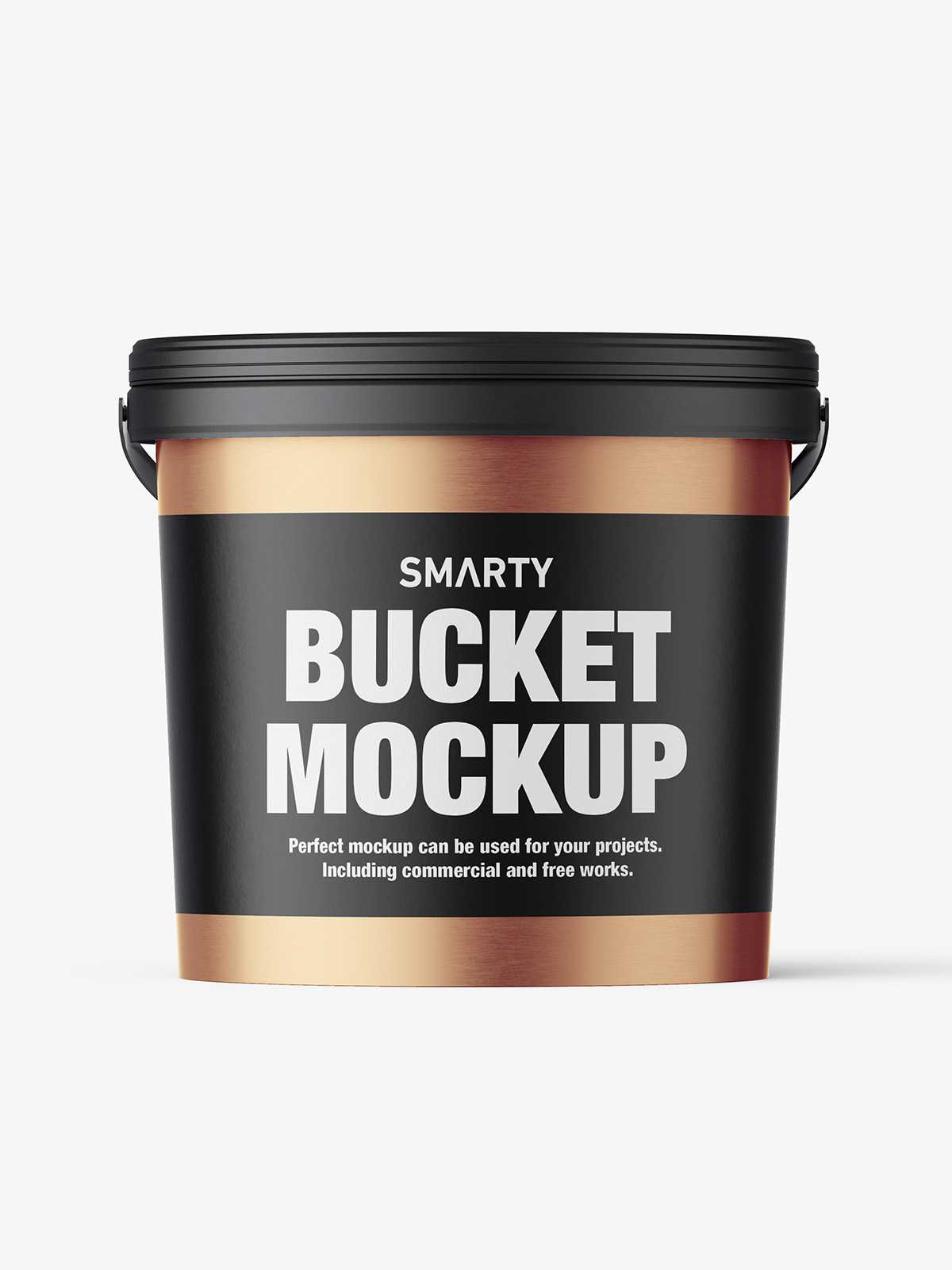 Metallic bucket mockup