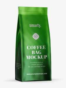 Metallic coffee bag mockup
