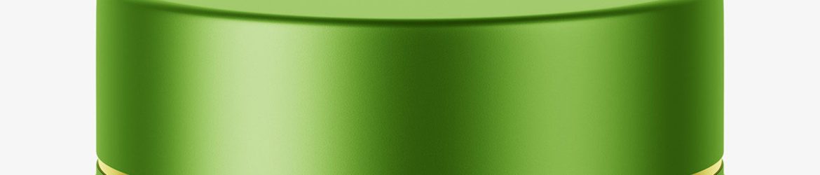 Metallic cosmetic jar mockup