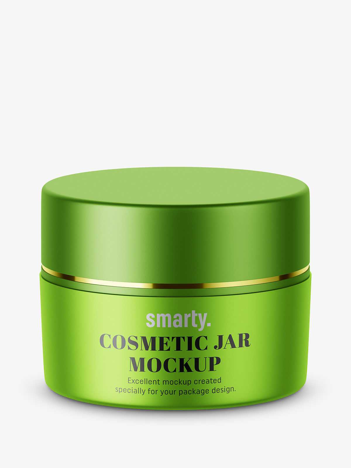 Metallic cosmetic jar mockup